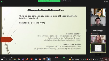 Comenzó la capacitación sobre la Ley Micaela para profesores/as y docentes del Departamento de Práctica Profesional