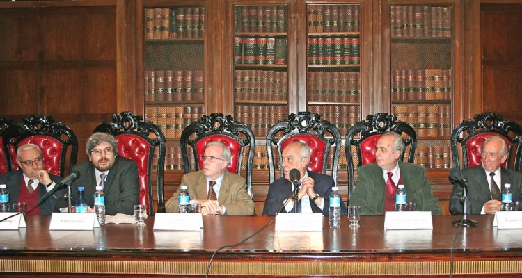 Ricardo Guibourg, Pablo Navarro, Tulio Ortiz, Atilio Alterini, Eduardo Barbarosch y Eugenio Bulygin