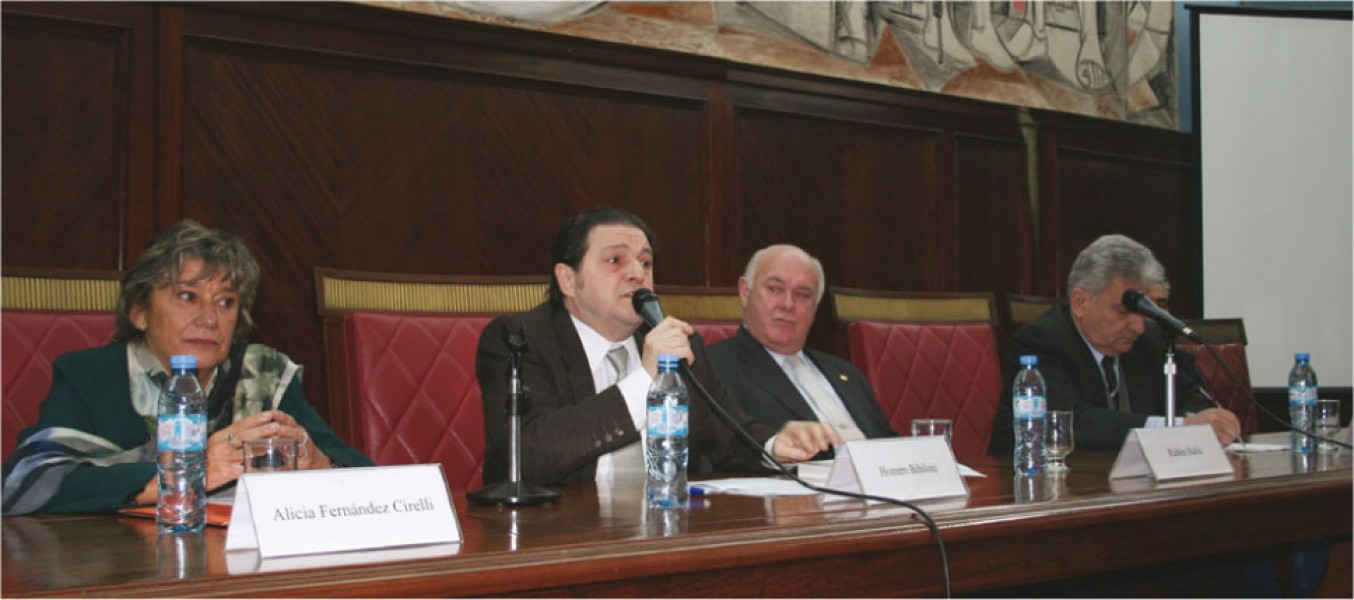 Alicia Fernández Cirelli, Homero Bibiloni, Rubén Hallú y Hugo Sirkin