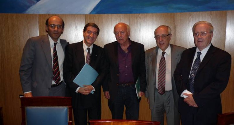 Luis Niño, Eduardo Galeano, Atilio A. Alterini y Tulio Ortiz