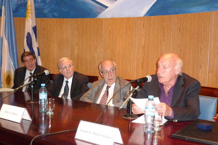 Luis Niño, Tulio Ortiz, Atilio A. Alterini y Eduardo Galeano