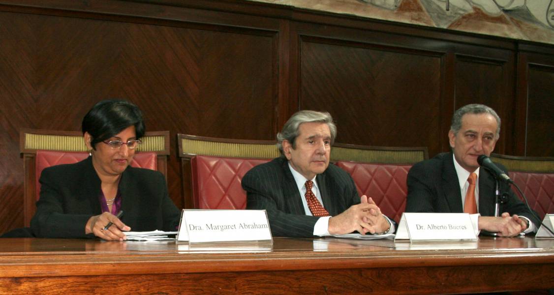 Margaret Abraham, Alberto J. Bueres y Aldo Donzis