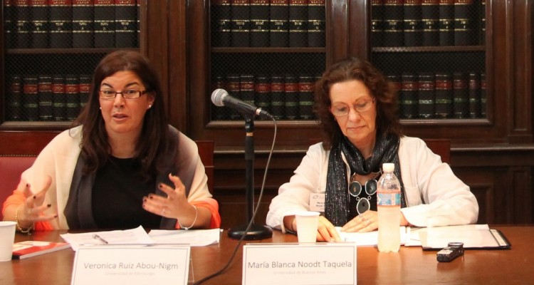 Verónica Ruiz Abou-Nigm, María Blanca Noodt Taquela, Ignacio Goicochea y Hans van Loon