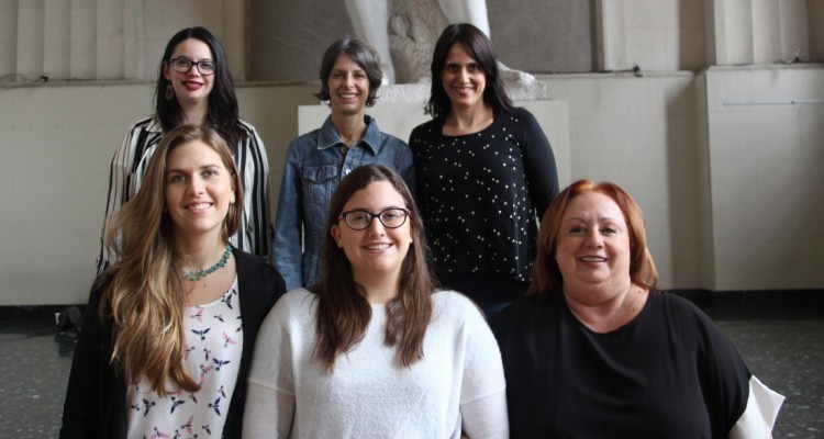 Fernanda Kunik, Katharina Talirz y Gabriela Urthiague (arriba) y Yasmin Arbelaiz, Carolina Veltri y Beatriz Rodriguez (abajo)