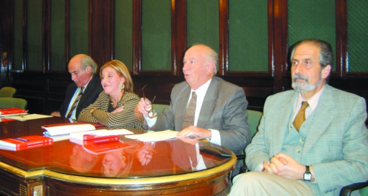 José María Simonetti, Zulita Fellini, David Baigún y Edmundo Hendler