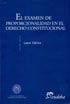 El examen de proporcionalidad en el Derecho Constitucional